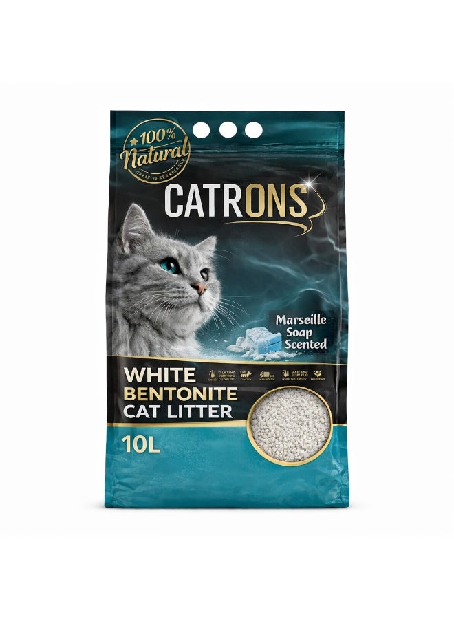 Catron Cat Litter Marseille Soap Scented 10L – Premium Turkish White Bentonite, Strong Clumping, Effective Odor Control | Catron - Image 1